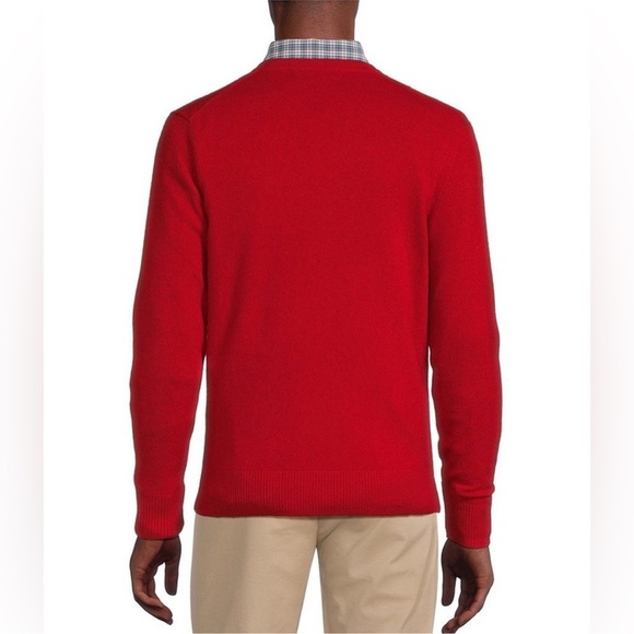$200 Daniel Cremieux Men’s LLuxury 100% Cashmere V Neck Pullover Red Sweater